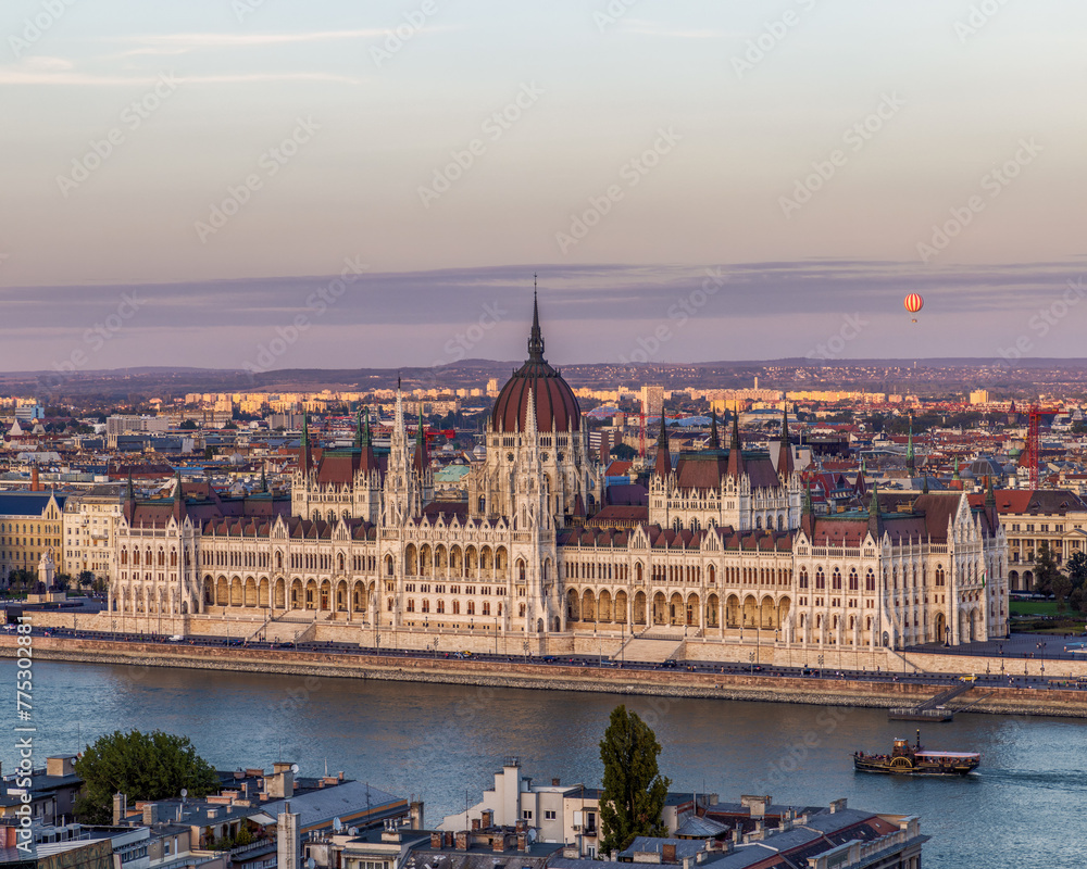 Beautiful view of the Hungarian Parliament Building in Budapest