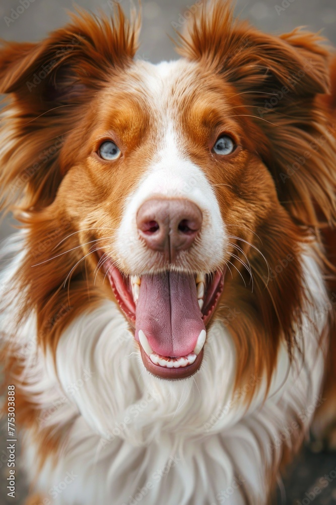 Close up of a dog with its mouth open, perfect for pet-related projects