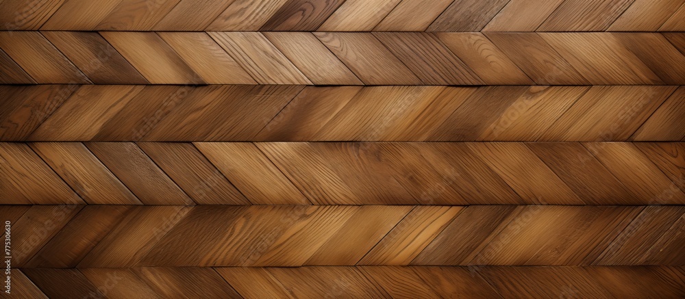 Detailed view of a wooden wall featuring a stylish pattern of chevrons in alternating directions Detailed view of a wooden wall featuring a stylish pattern of chevrons in alternating directions