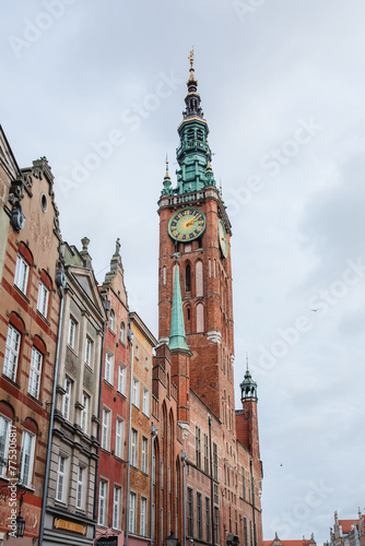 Old Town of Gdansk. Gdańsk Długi Targ. Town Hall in the Main Town in Gdańsk. Tricity. Pomeranian Voivodeship.