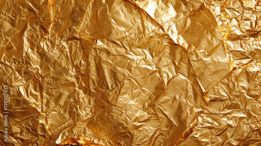 Detailed close up of shiny gold foil. Great for luxury and celebration concepts Detailed close up of shiny gold foil. Great for luxury and celebration concepts