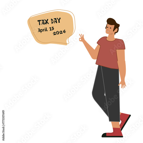 Man Holding Tax Day Sign
