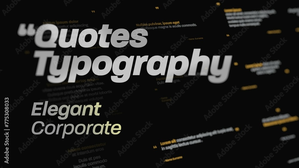 Title Ranks Quotes Elegant Corporate Quotes Titles Animation Stock Template | Adobe Stock