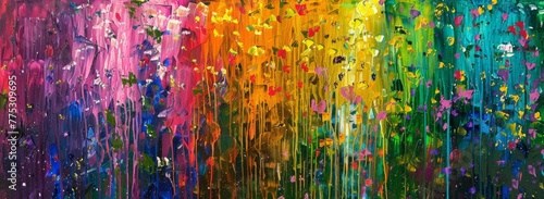 Lively abstract painting colorful expressionist background setting