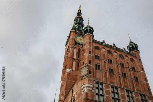 Old Town of Gdansk. Gdańsk Długi Targ. Town Hall in the Main Town in Gdańsk. Tricity. Pomeranian Voivodeship.