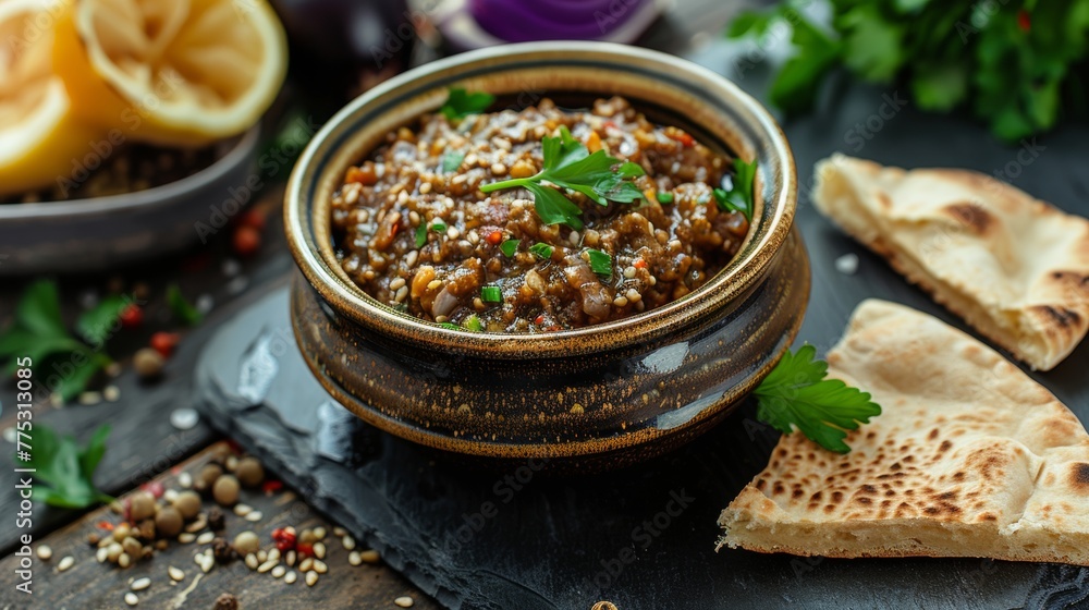 The Egyptian dish Babaganush The Egyptian dish Babaganush