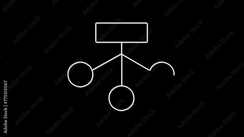 Block diagram, analysis scheme, flow chart self drawing animation. Animated infographics on black background.. Block diagram, analysis scheme, flow chart self drawing animation. Animated infographics on black background..