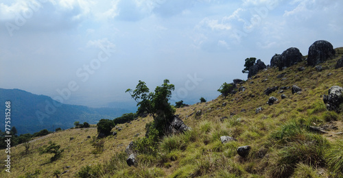 Ponmudi hill station, western ghats mountain range, Thiruvananthapuram, Kerala, landscape view photo