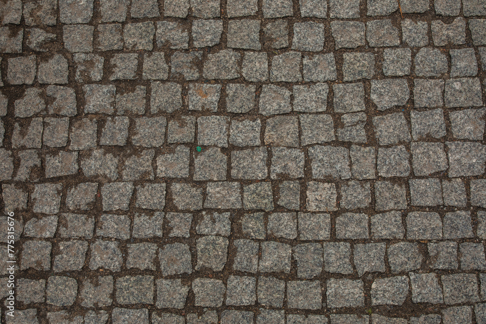 Texture of the stone. Stone pavement. Stone background.