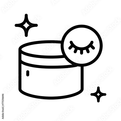 Eye gel patches line icon. Linear logo for cosmetics. Simple illustration of eye mask. Contour isolated vector sign on white.