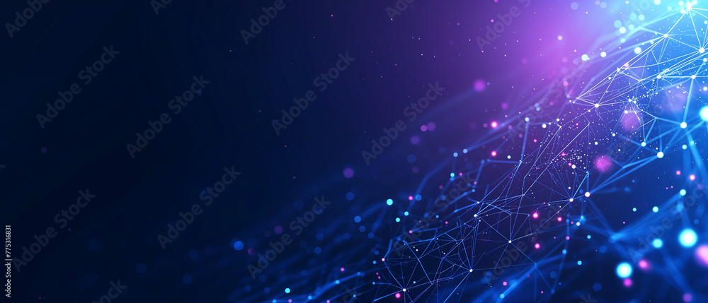 Creative Abstract Minimalist Technology Background with Glowing Circuits, Lines, and Dots in Shades of Blues and Light Purple Accents. Ai generated Creative Abstract Minimalist Technology Background with Glowing Circuits, Lines, and Dots in Shades of Blues and Light Purple Accents. Ai generated