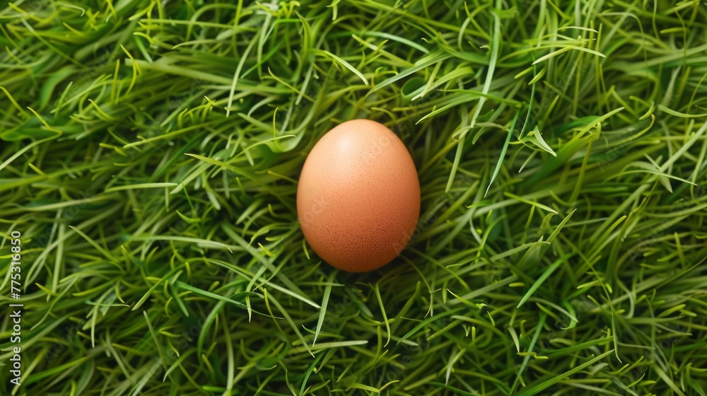 egg on the grass. egg on the grass.
