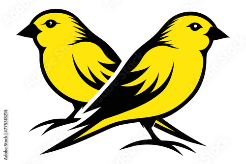 silhouette color image,Canary ,vector illustration,white background