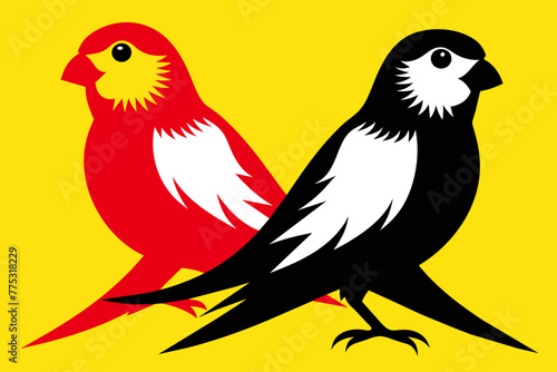 silhouette color image,Canary ,vector illustration,white background