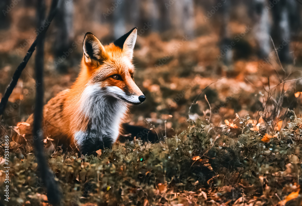 red fox in the woods red fox in the woods