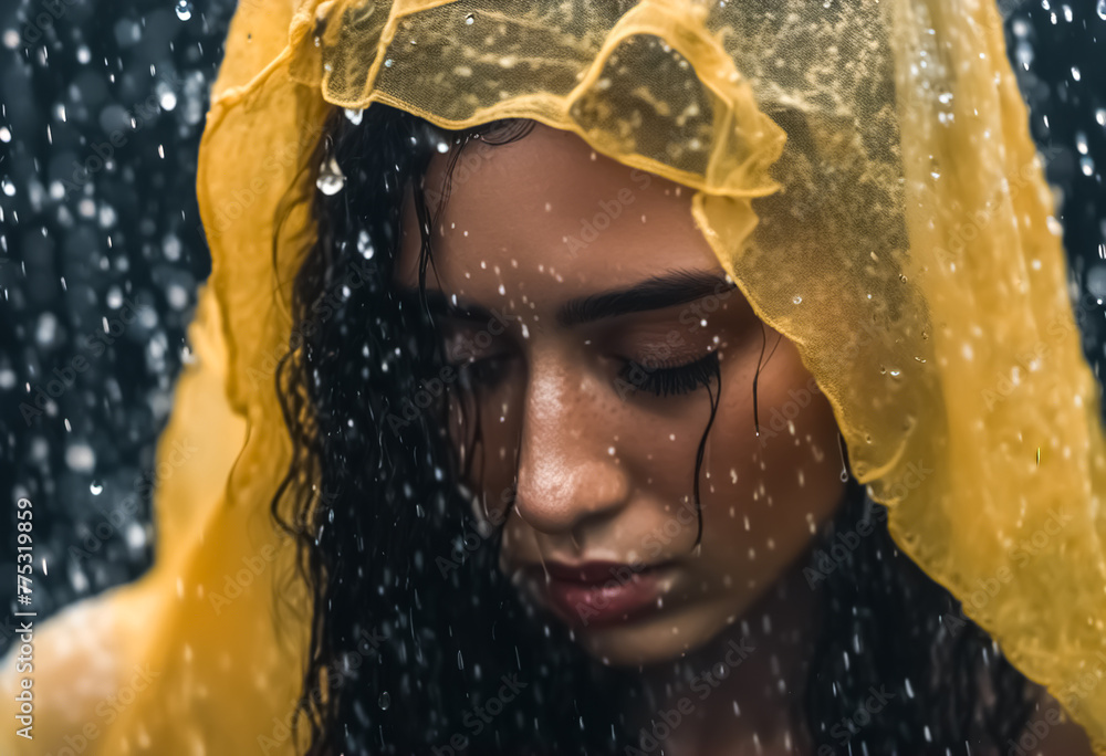 person in the rain