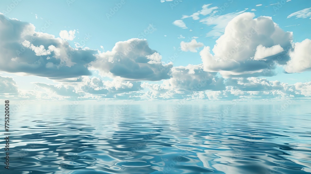 Peaceful sea or ocean scene with clouds.
Peaceful sea or ocean scene with clouds.