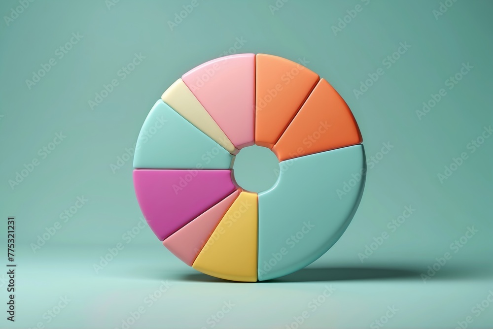 Obraz premium Sleek Analysis: Abstract 3D Minimal Isolated Pie Chart