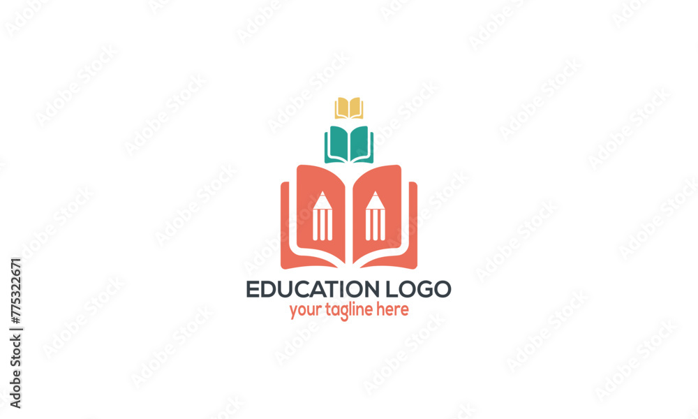 Unique school academy pencil logo design.