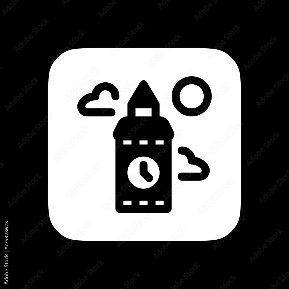 Editable clock tower, skyscraper, office vector icon. Landmark, monument, building, architecture. Part of a big icon set family. Perfect for web and app interfaces, presentations, infographics, etc Editable clock tower, skyscraper, office vector icon. Landmark, monument, building, architecture. Part of a big icon set family. Perfect for web and app interfaces, presentations, infographics, etc
