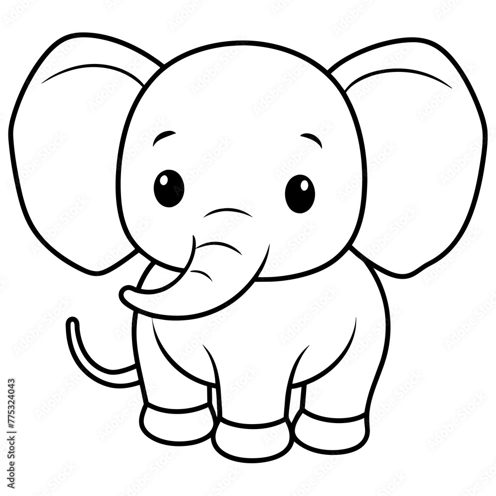 Fototapeta premium Cute baby elephant image vector
