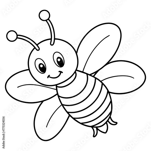 Adorable and smiley bee flying