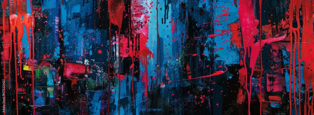 Naklejka premium Lively abstract painting dynamic expressionist background display