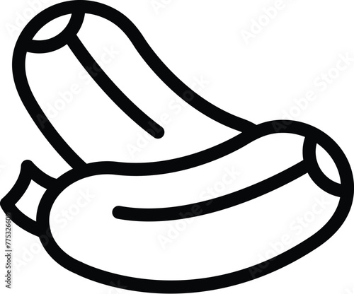 Botanical marrow veggie icon outline vector. Farming summer crops. Ripe vegetarian zucchini