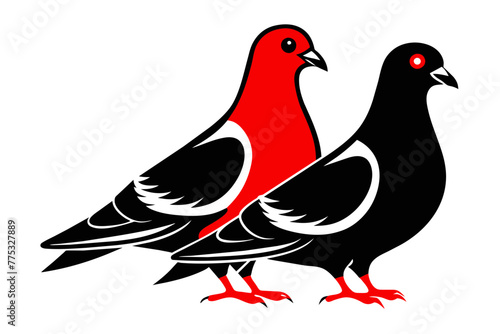 silhouette color image,Pigeon ,vector illustration,white background