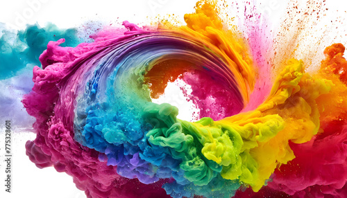 Dynamic Wave Explosion: Rainbow Holi Paint Powder Burst