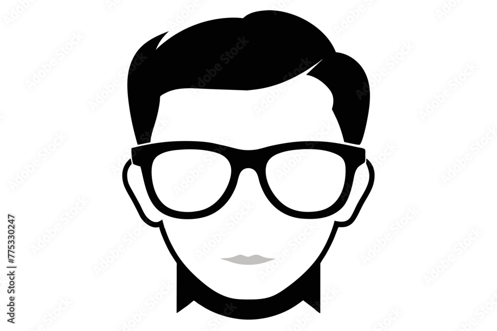 silhouette color image,Warby Parker glasses, white background 