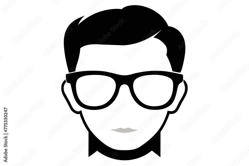 silhouette color image,Warby Parker glasses, white background silhouette color image,Warby Parker glasses, white background