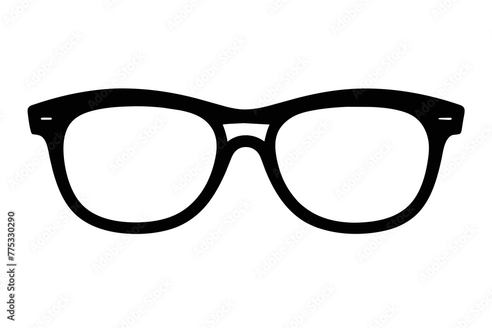 Fototapeta premium silhouette color image,Warby Parker glasses, white background 