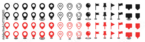 Set of map pin location icons. Modern map markers. Map pin place marker. Location icon. Map marker pointer icon set.