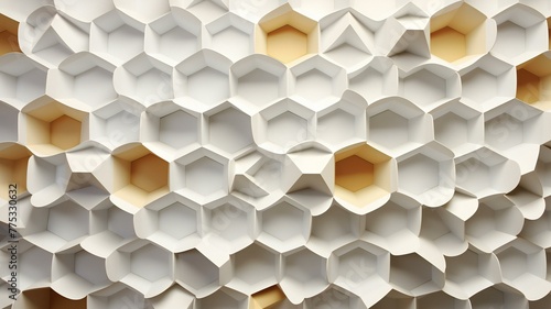 honeycomb structure made of hexagonal white plexiglass