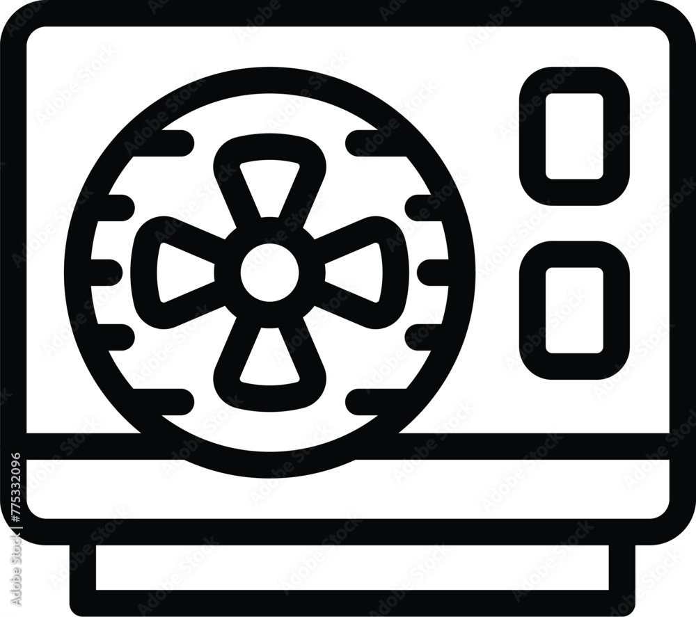 Air conditioner hardware device icon outline vector. Temperature cooling system. Household indoor appliance
