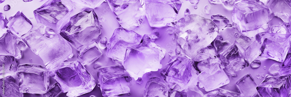 Closeup top view of transparent purple glossy ice texture background Closeup top view of transparent purple glossy ice texture background