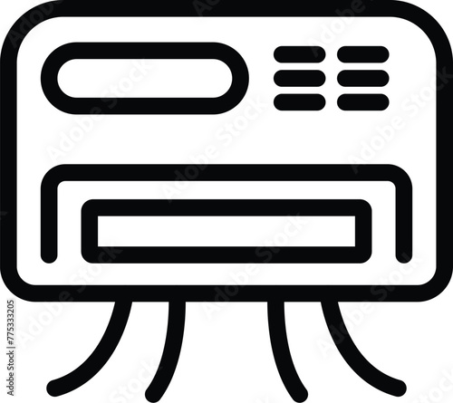 Air conditioner purify icon outline vector. Fresh air streams. Indoor purifying system