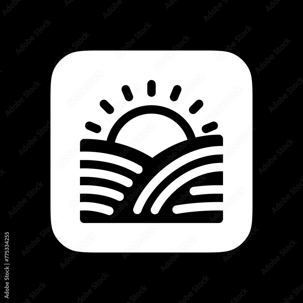 Editable sunrise, morning vector icon. Farm, field, nature, landscape. Part of a big icon set family. Perfect for web and app interfaces, presentations, infographics, etc Editable sunrise, morning vector icon. Farm, field, nature, landscape. Part of a big icon set family. Perfect for web and app interfaces, presentations, infographics, etc