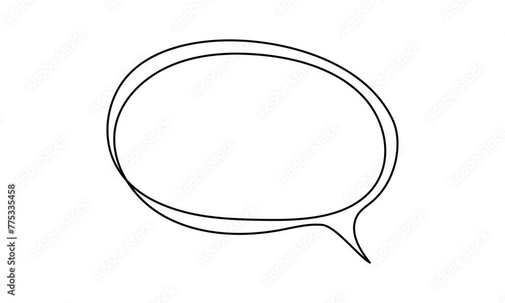 Handwritten style speech bubble. Dialogue balloon, (chat cloud) in simple linear style. Editable stroke. Vector illustration. Handwritten style speech bubble. Dialogue balloon, (chat cloud) in simple linear style. Editable stroke. Vector illustration.