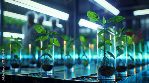 Obraz na płótnie An experimental laboratory where new varieties of plants are bred in the biotechnological process. w salonie