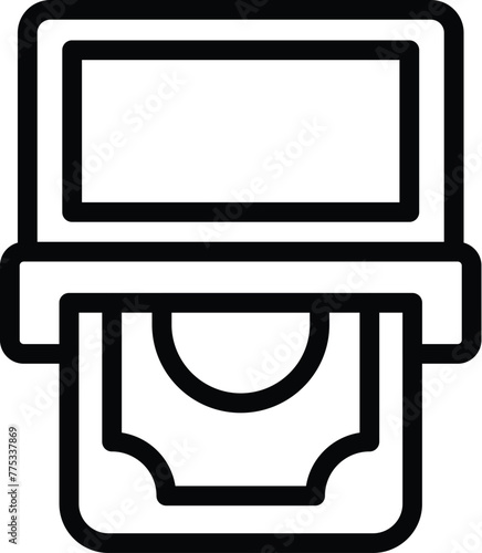 Cash ticket terminal icon outline vector. Pay money for travel. Passenger ticketing kiosk