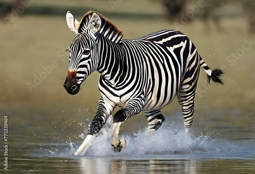 A view of a Zebra Galloping