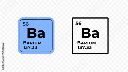 Barium, chemical element of the periodic table vector design