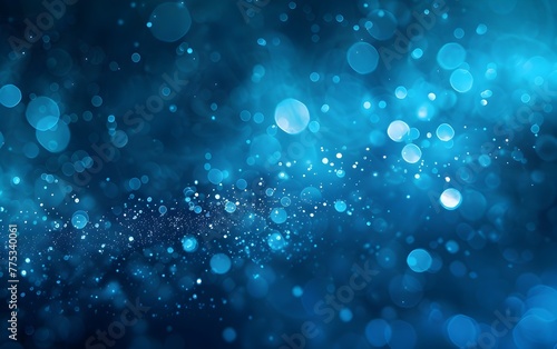 blue bokeh background Blue glitter background with glowing light effects generative ai