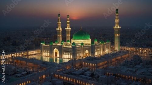 dome of the mosque in night