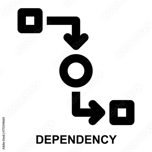 dependency, dependencies, dependent, path, plan, steps expanded agile outline icon for web mobile app presentation printing