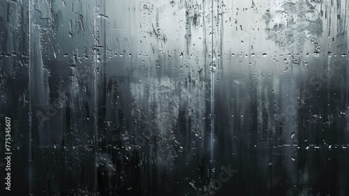 Stream of water running down a window - Evocative image of a stream of water running down a window with a dark moody backdrop