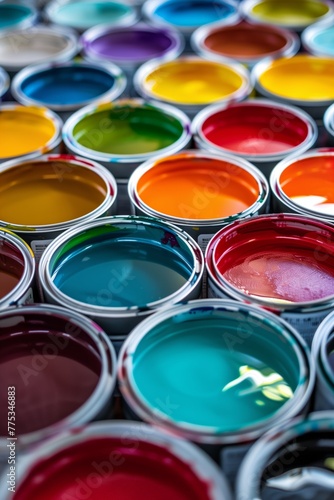 Aerial Rainbow of Open Paint Containers