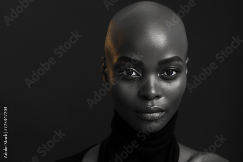 Beauty portrait of an African woman, black woman, Beautiful black woman. Cosmetics, makeup and fashion, model, beautiful black woman